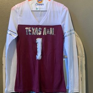 A&M sequin lettering long sleeve T-shirt